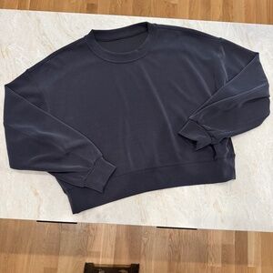 Lululemon Softstreme Perfectly Oversized Cropped Crew, 8, black